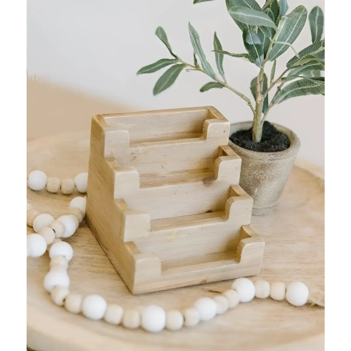 Wood Business Card Holder - 4.75x5x4.25 - Adams & Co.