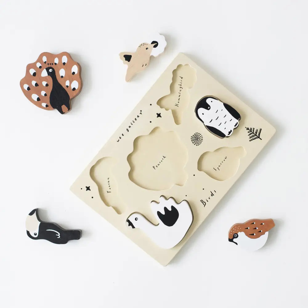 Wooden Tray Puzzle - Birds - Wee Gallery