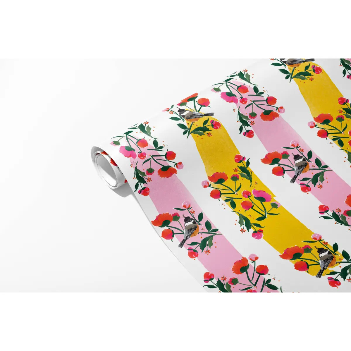 Wrapping Paper - Chickadees & Peonies - Driscoll Design