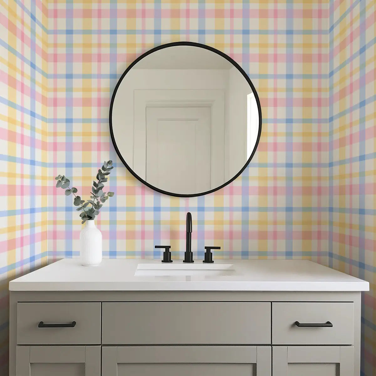 Wylie Wallpaper - Pastel Plaid - Loomwell Home Goods