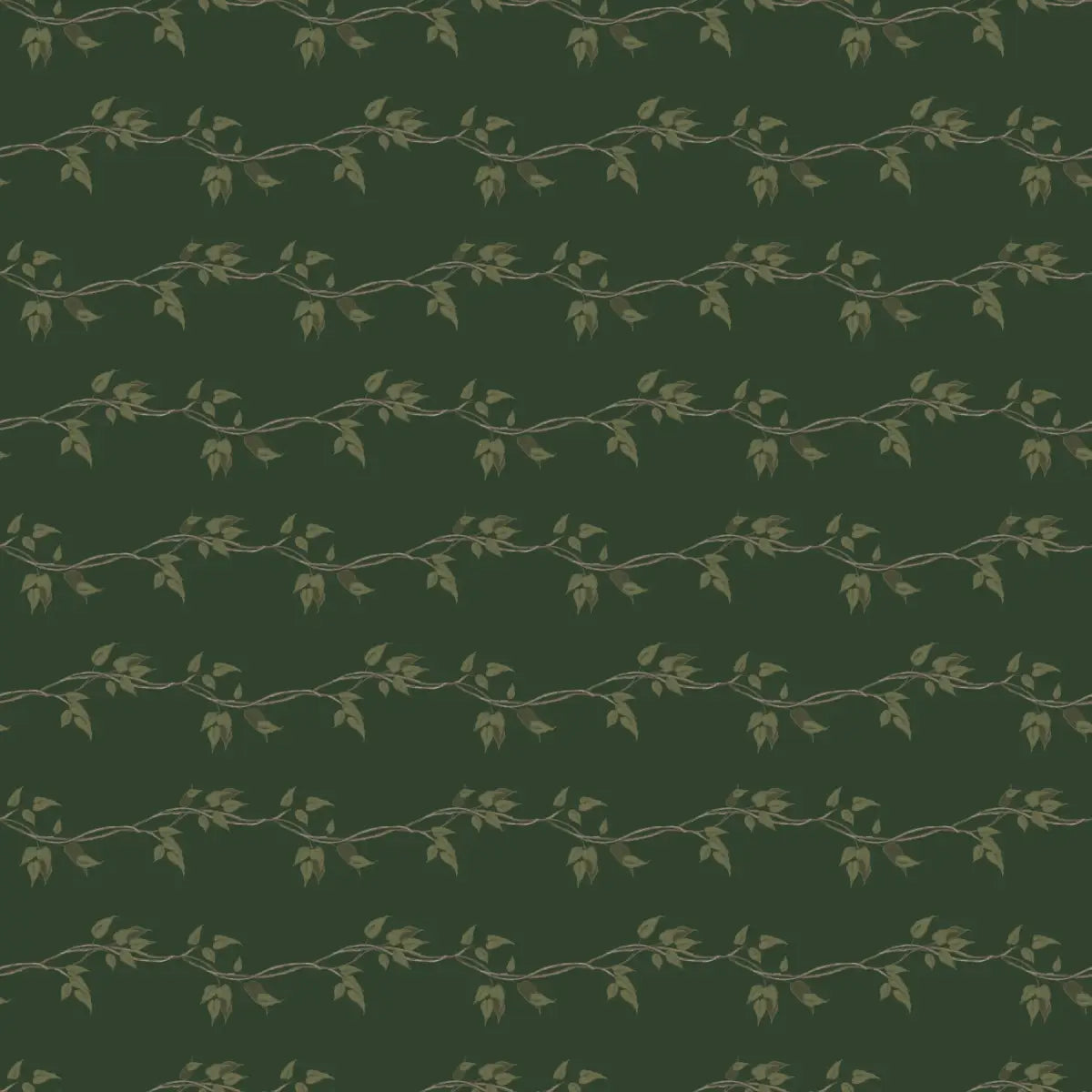 Wyndell Wallpaper - Horizontal Vines - by Melissa Dayton Art - Sample 1 foot by 1 foot / Green - Loomwell Home Goods