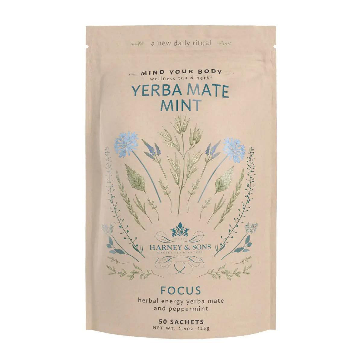Yerba Mate Mint Tea - Loose or Sachets - Sachets / Bag of 50 Sachets - Harney & Sons Fine Teas