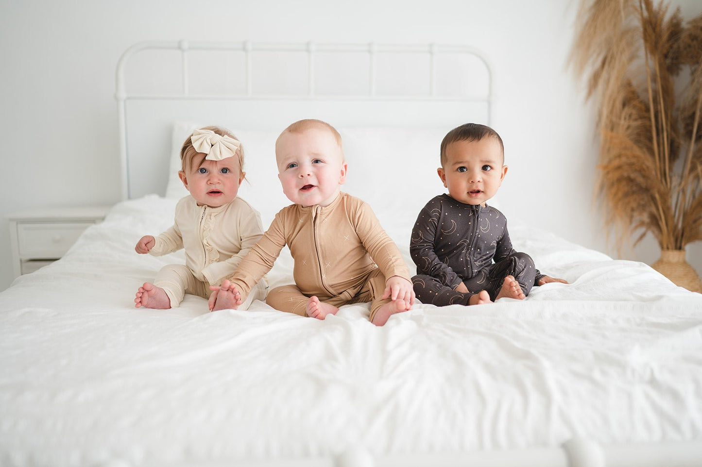 Zipper Romper - Beige X’s - Harp Angel Boutique