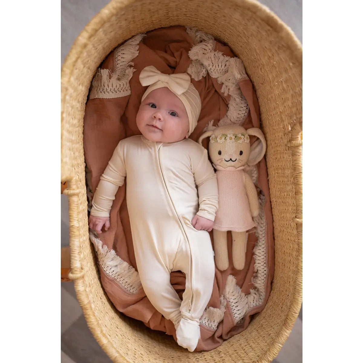 Zipper Romper - Cream - Harp Angel Boutique