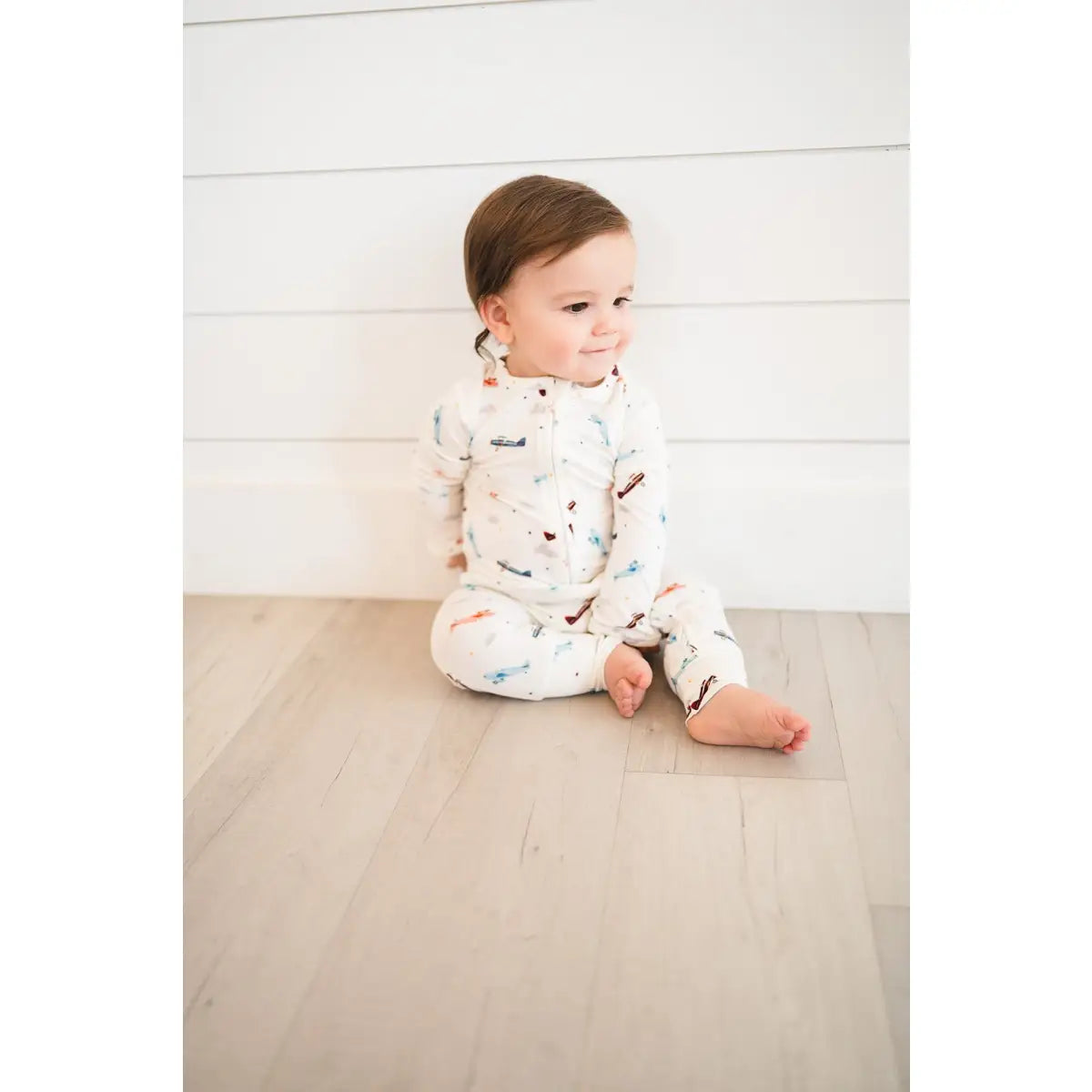 Zipper Romper - Vintage Airplane - Harp Angel Boutique