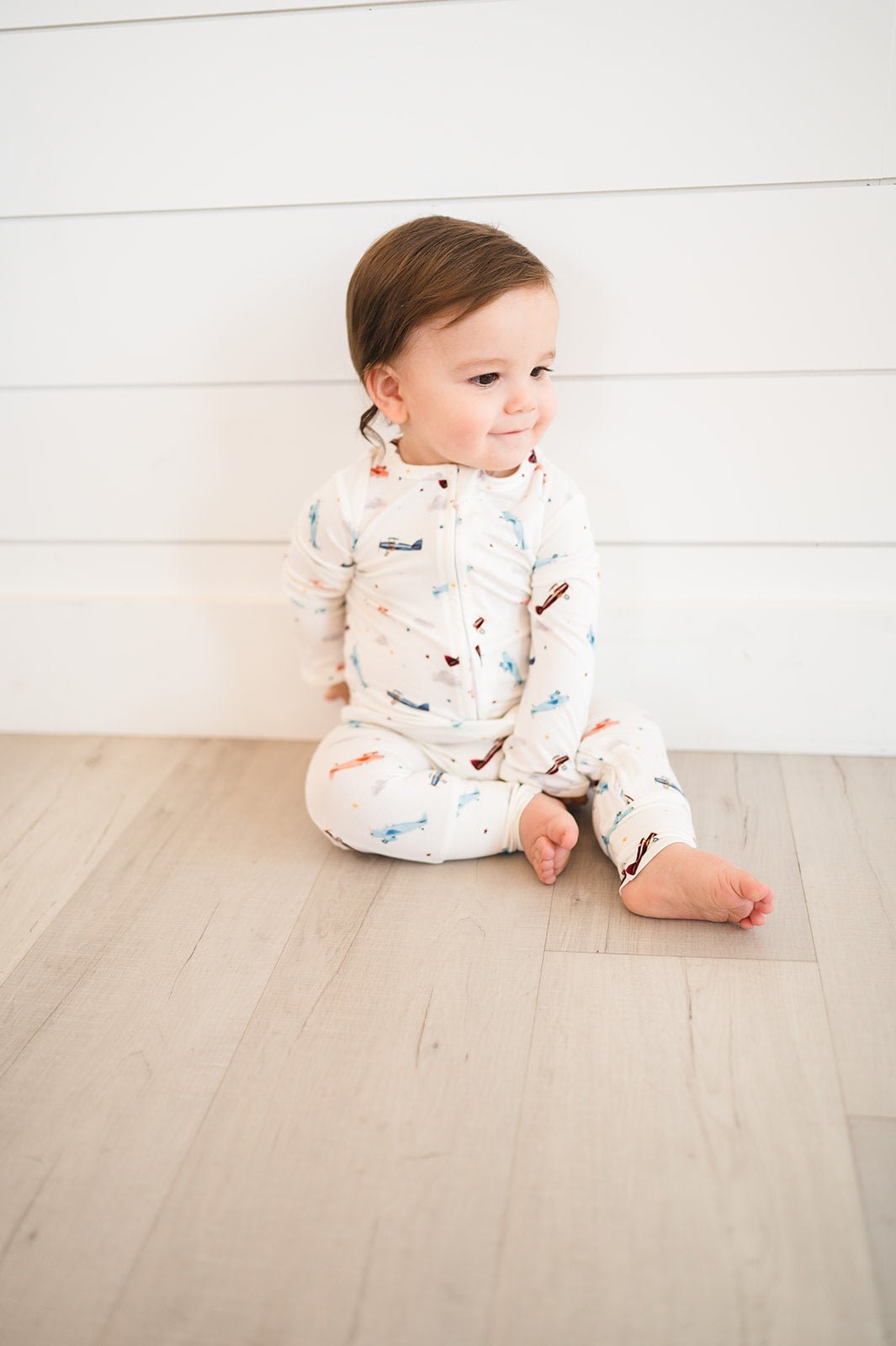 Zipper Romper - Vintage Airplane - Harp Angel Boutique