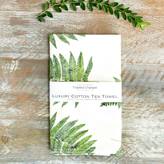 Woodland Fern Botanical Tea Towel - Toasted Crumpet