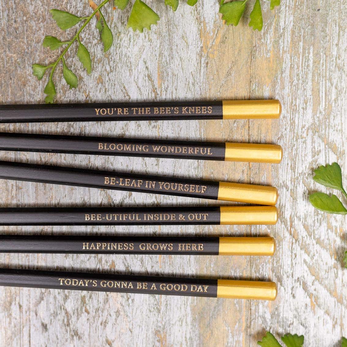 Woodland Fern Set Of 6 Pencils - Toasted Crumpet