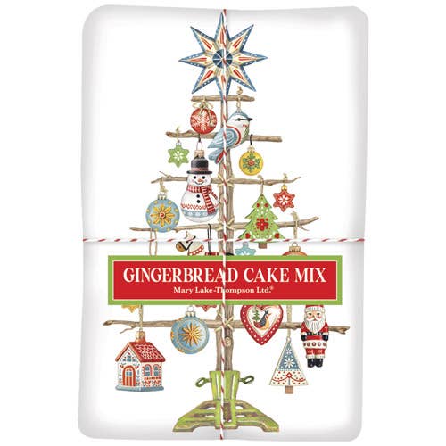 Gingerbread Cake Mix with Holiday Tea Towel - Vintage Tree - Gift Set - Mary Lake-Thompson Ltd.