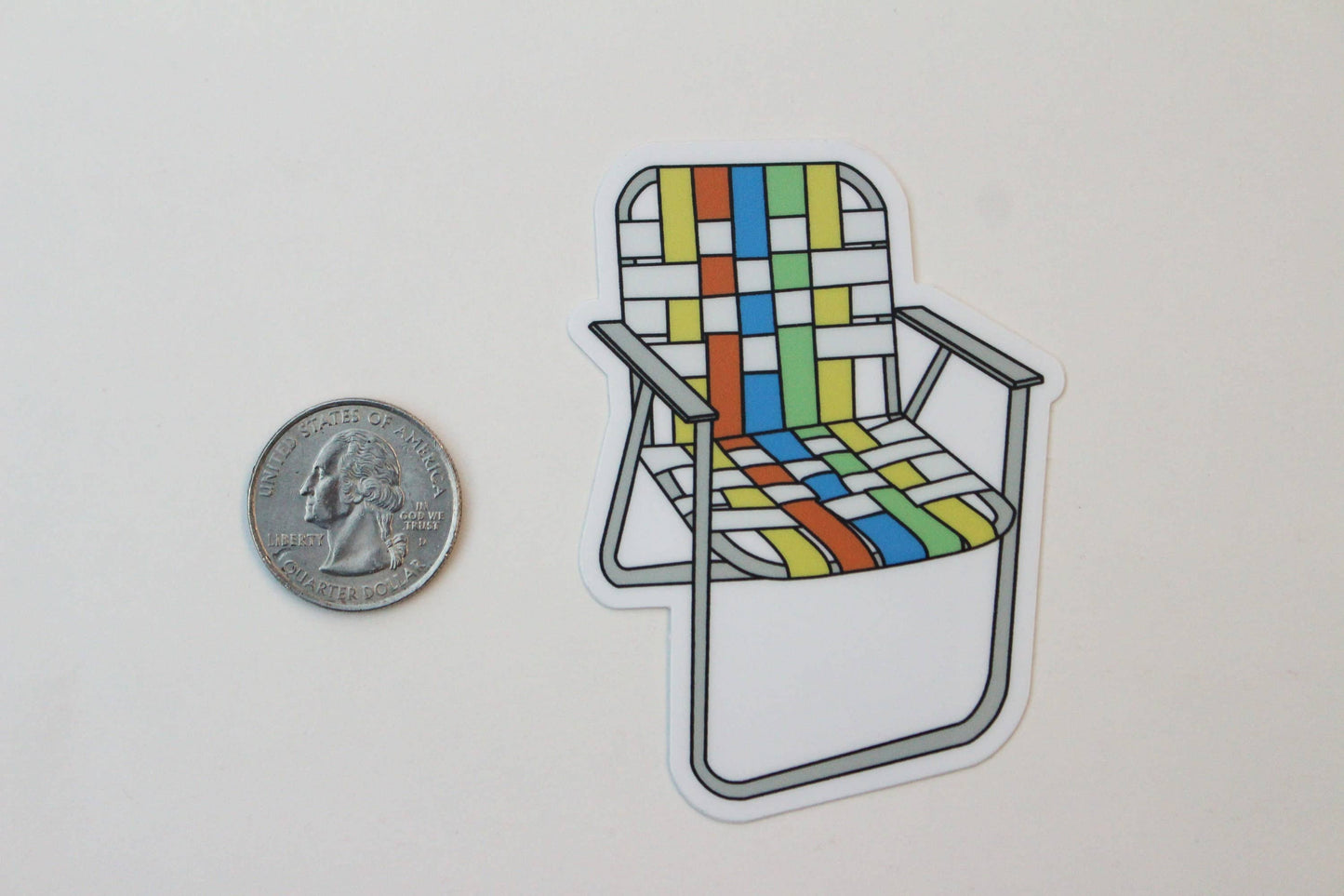 Vintage Aluminum Lawn Chair Magnet - Multicolor