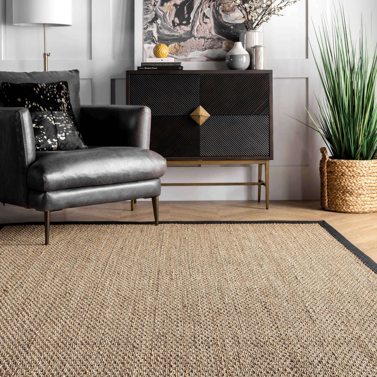 Seagrass Area Rug with Border