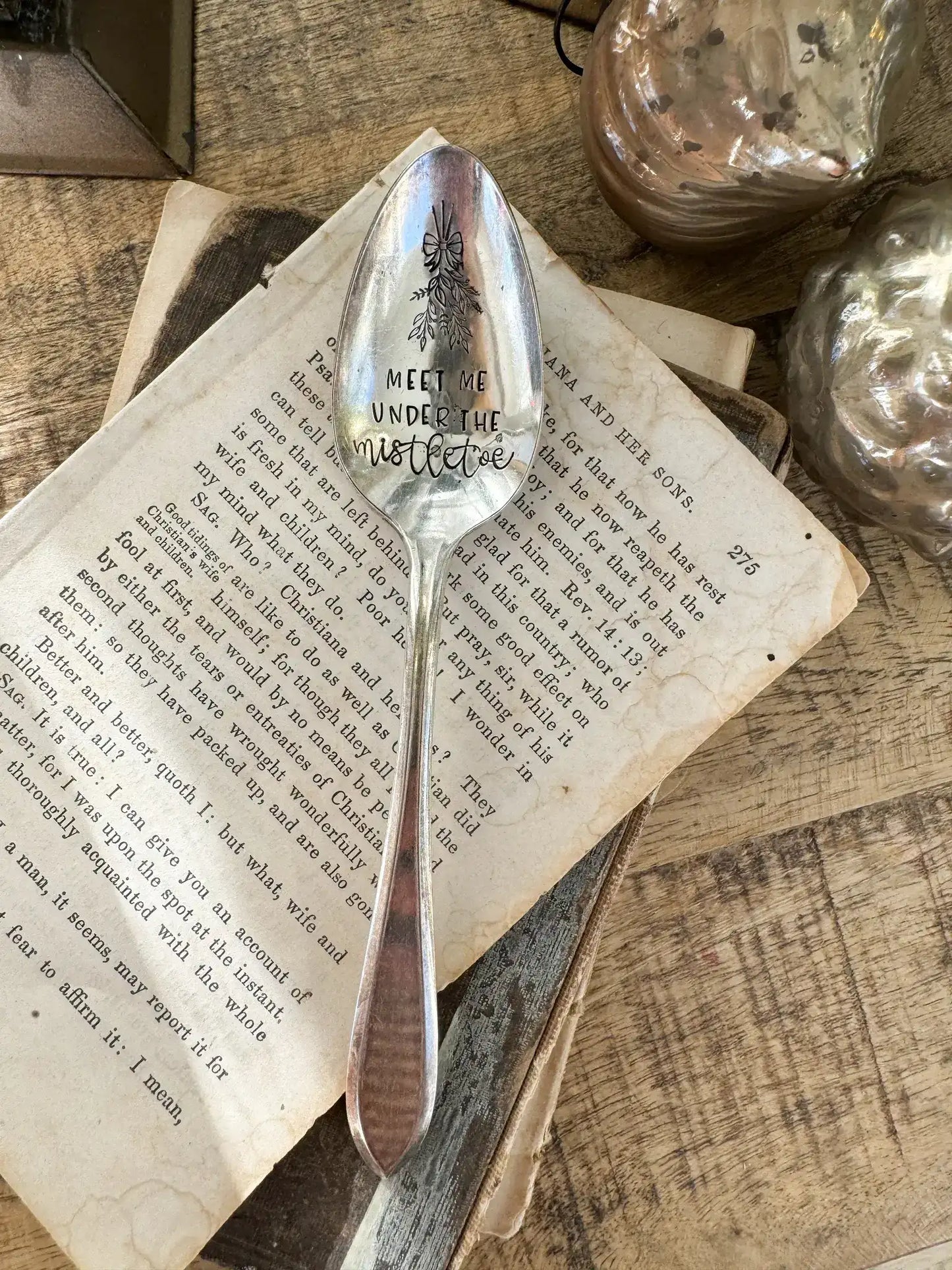 Meet Me Under The Mistletoe - Vintage Stamped Spoon - The Sassy Barn