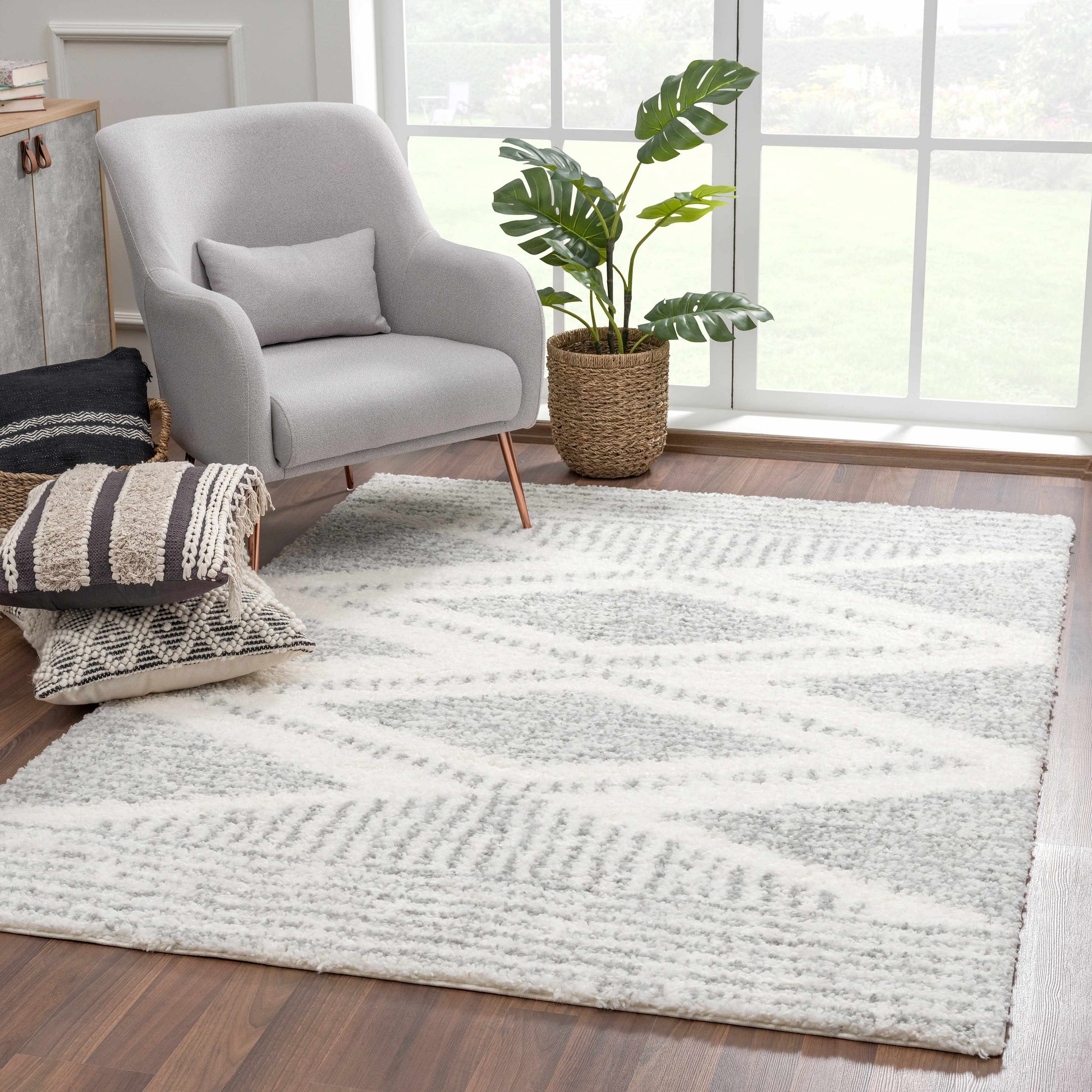 Trunding Plush Area Rug in Gray - Boutique Rugs