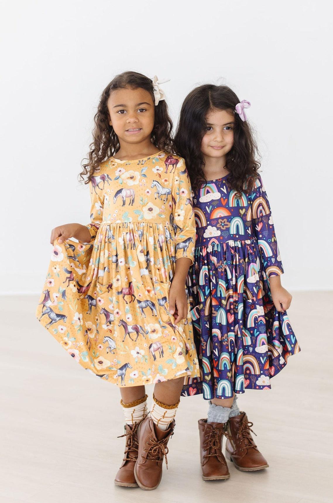Midnight Rainbows Pocket Twirl Dress - Mila & Rose ®