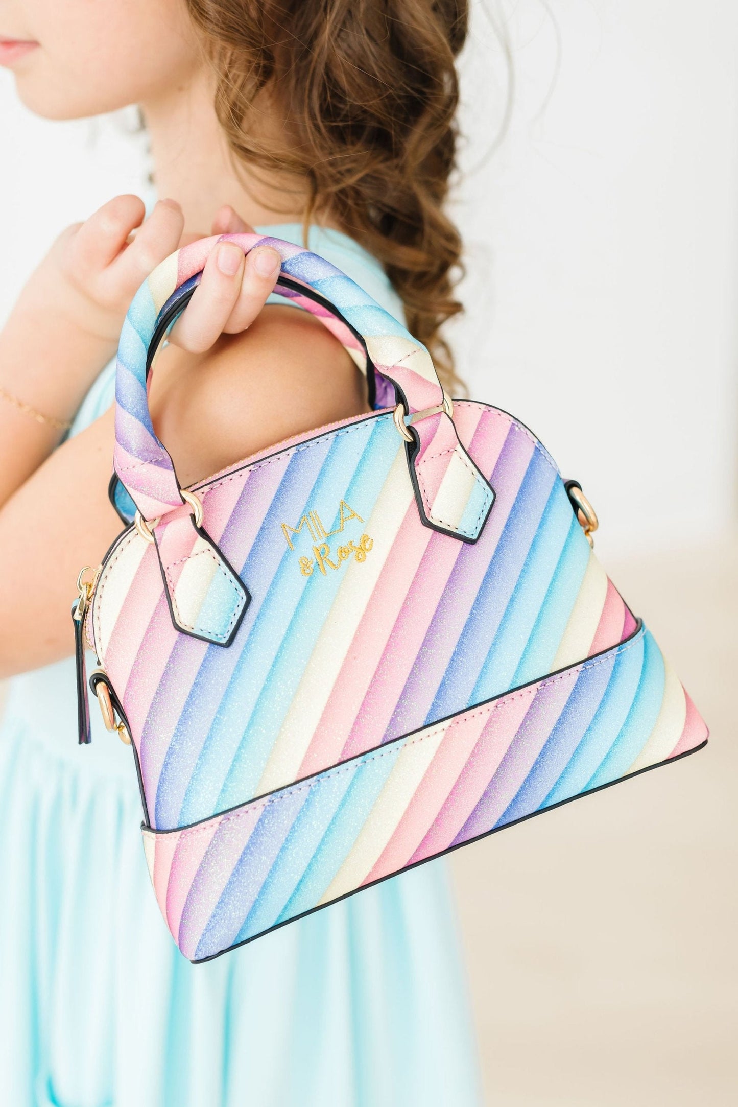 Rainbow Glitter Girl's Crossbody Purse