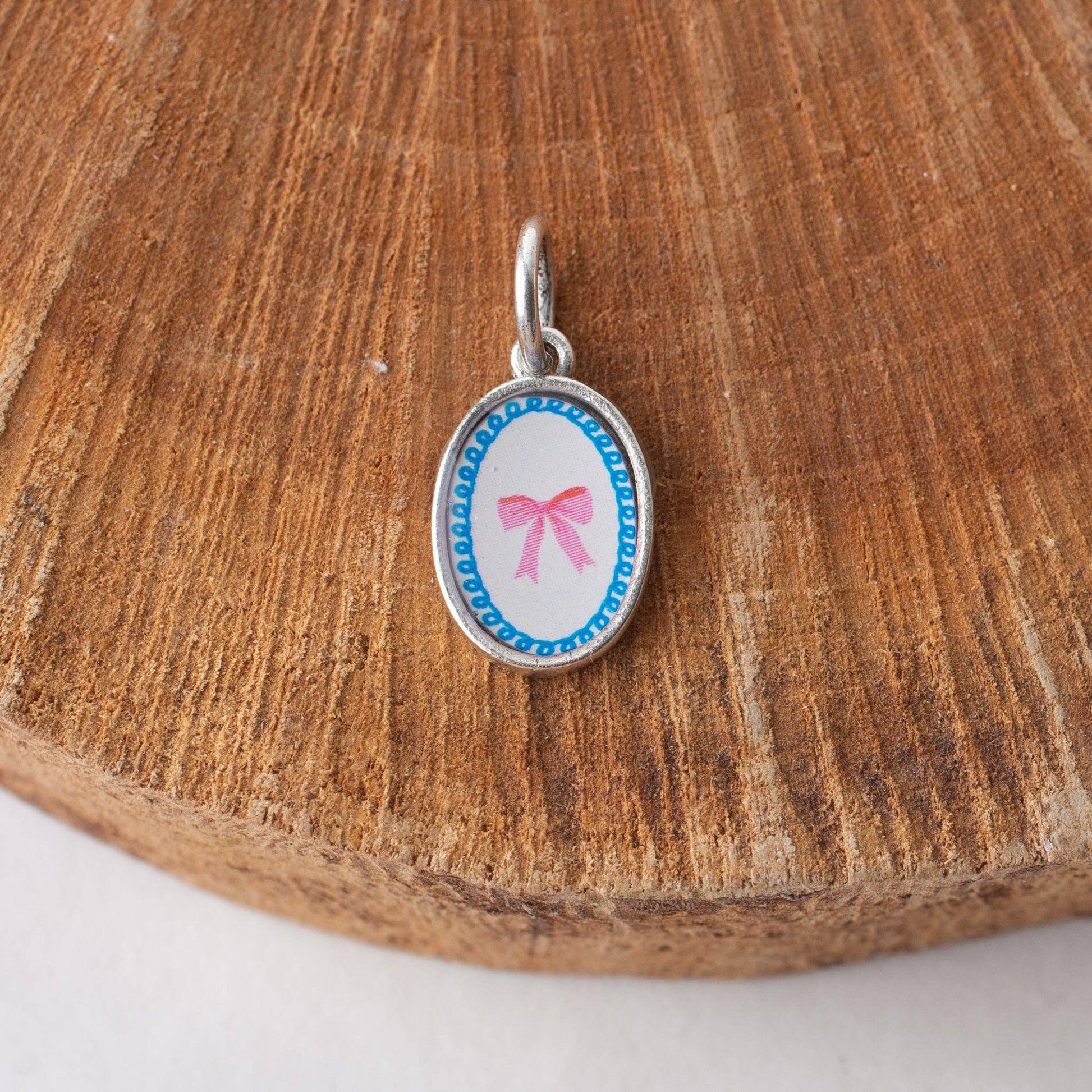 Bow Bliss Pendant Charm - Pendant Only / Antique Silver