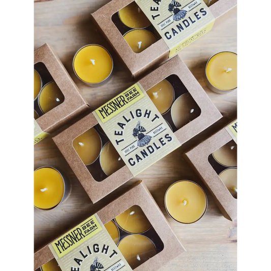100% Beeswax Tealights - Box of 6 - Messner Bee Farm