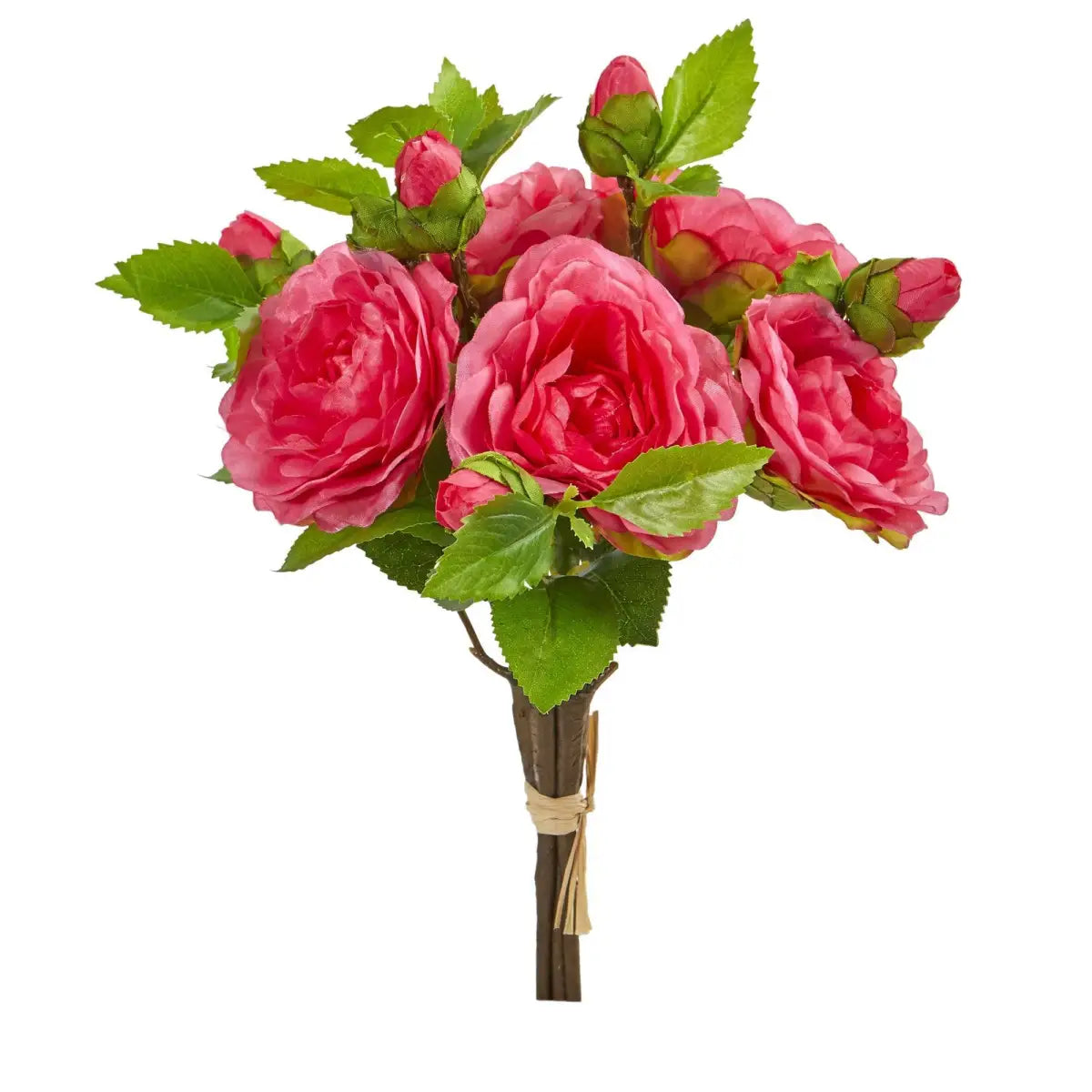 11” Camellia Artificial Flower Bouquet (Set of 4) - Pink - Nearly Natural