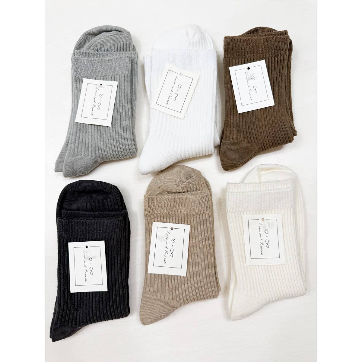 Neutral Everyday Socks - Black - Love and Repeat