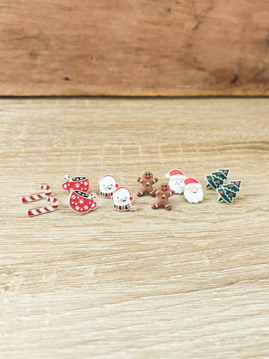 Adorable Christmas Stud Earring Set