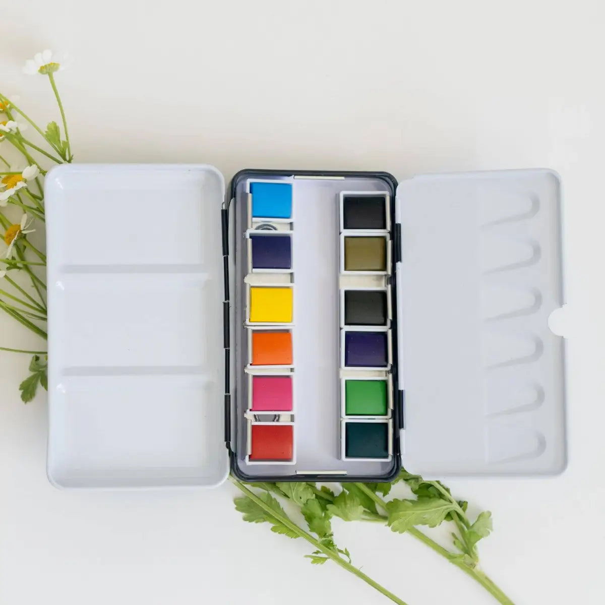 Watercolor Paint Palette - 12 Color Tin for Travel - bailey rae studio