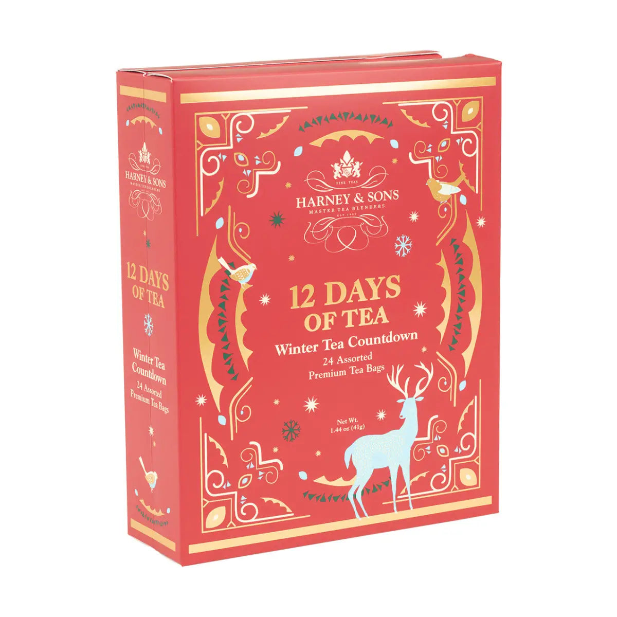 12 Days of Winter Tea - Christmas or Holiday Sampler - Teabags / Red - Harney & Sons Fine Teas