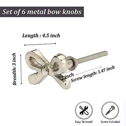 Silver Bow Cabinet Knob