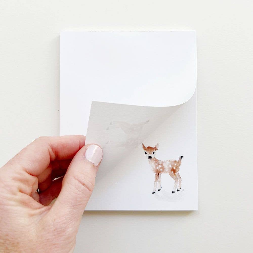 Notepad with Watercolor Deer