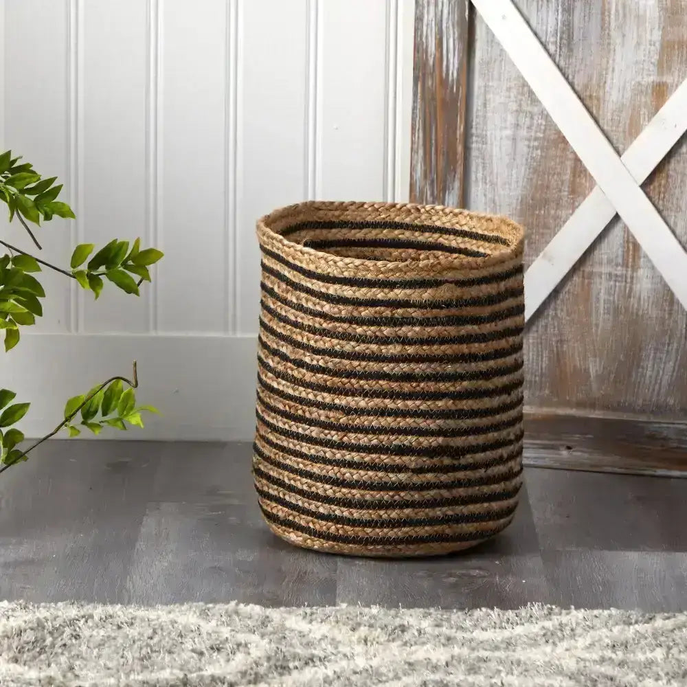 13.5” Handmade Natural Jute Planter - Nearly Natural