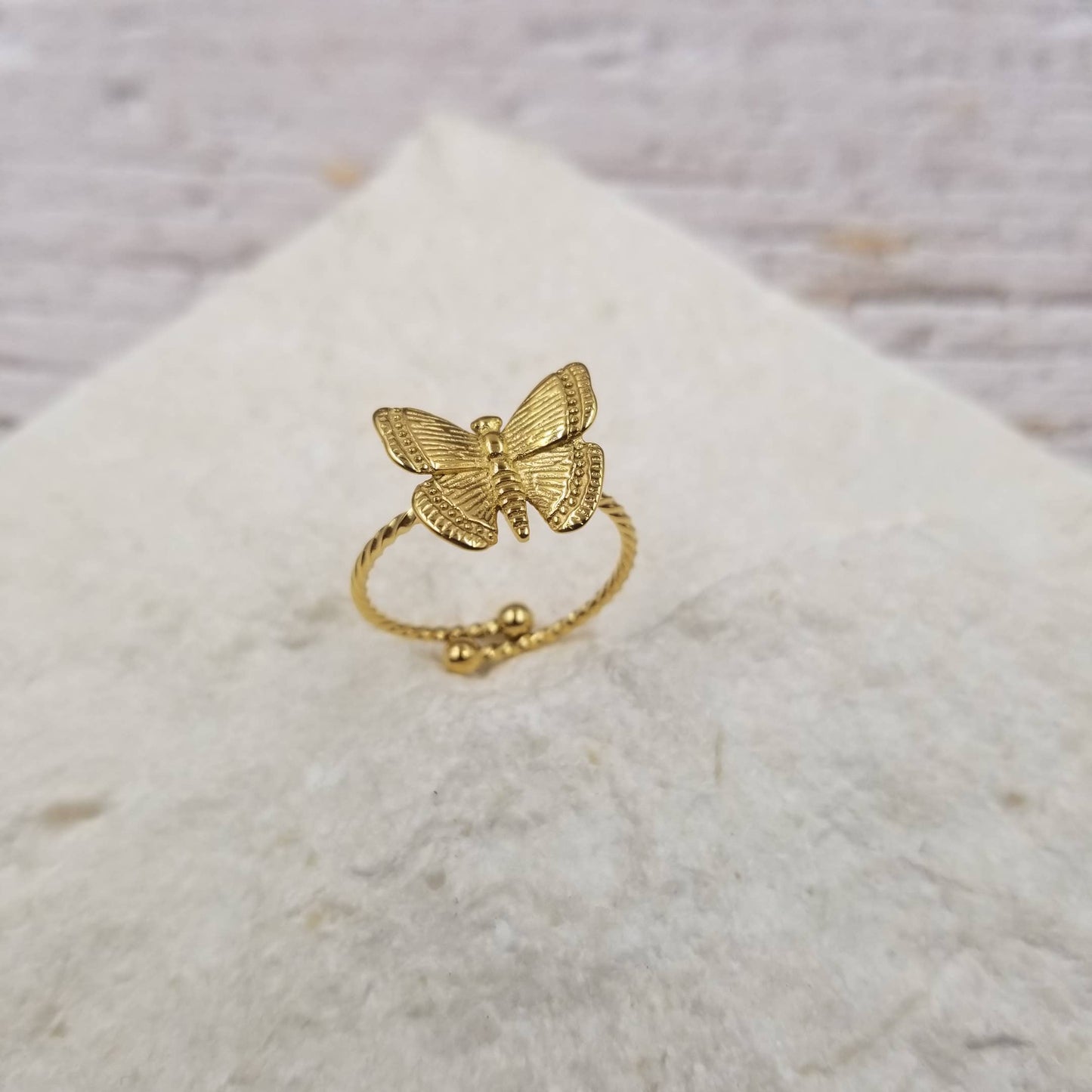 Anillo Mariposa - Baño de oro 18K