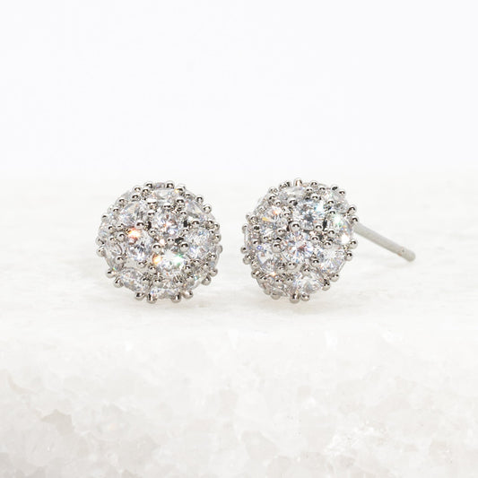 Lustre Bloom Studs in Platinum
