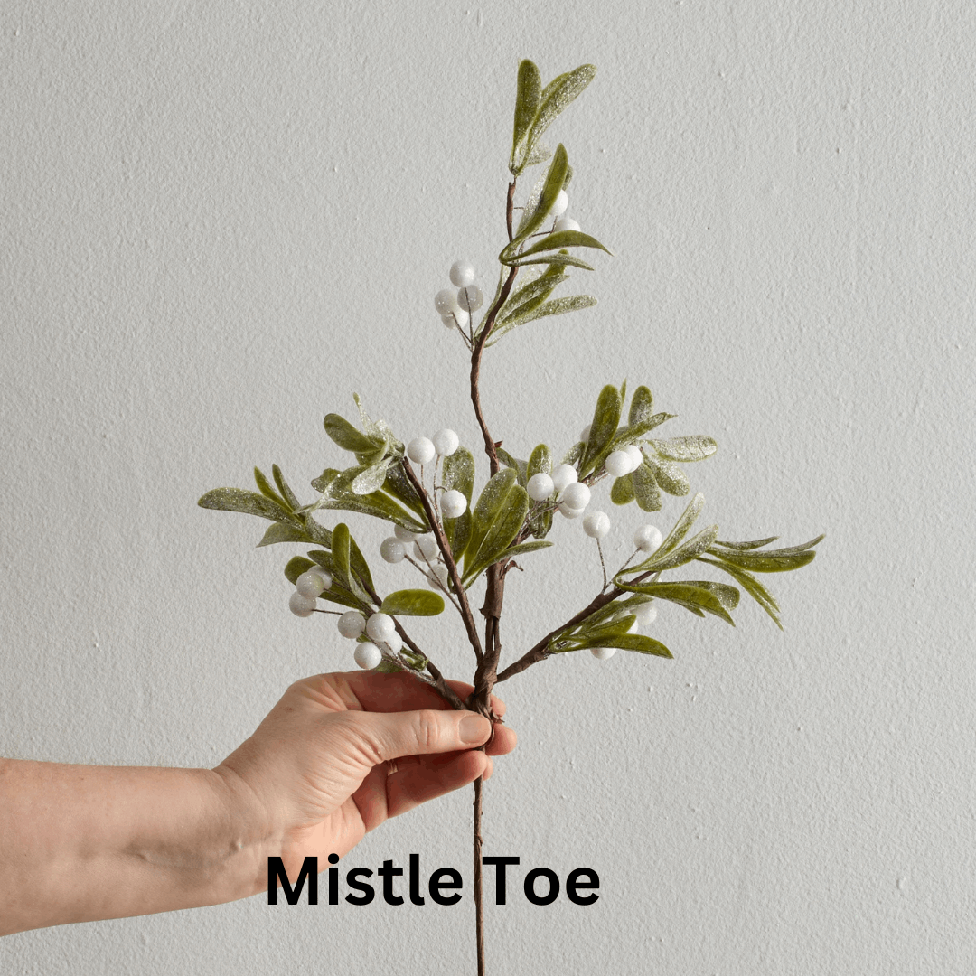 Floral Spray - Mistletoe or Rosemary - Frosted Mistletoe - Your Heart’s Content