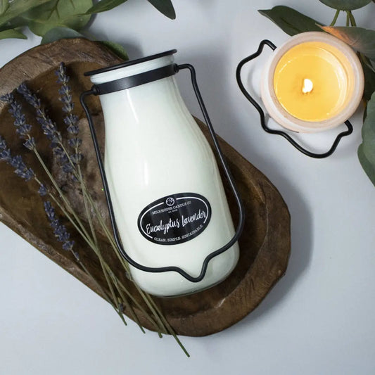 Milk Bottle Candle - Eucalyptus Lavender - Milkhouse Candle Company
