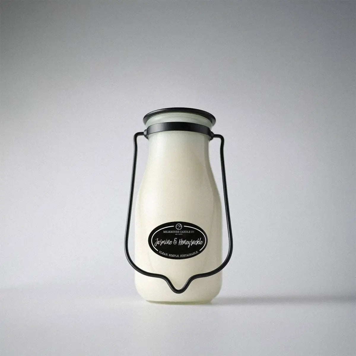 14 oz Milkbottle Candle: Jasmine & Honeysuckle - Milkhouse Candle Company