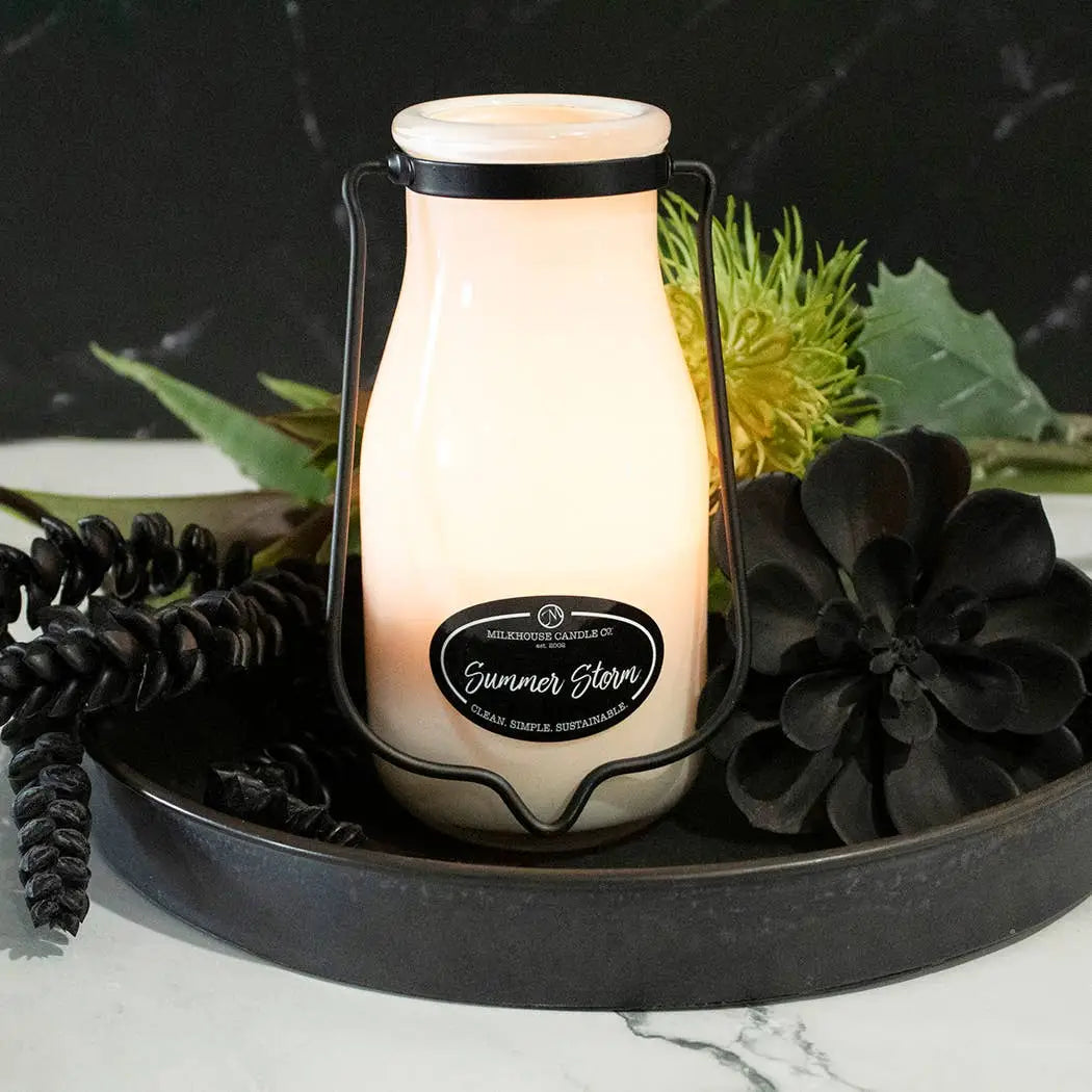14 oz Milkbottle Candle: Summer Storm - Milkhouse Candle Company