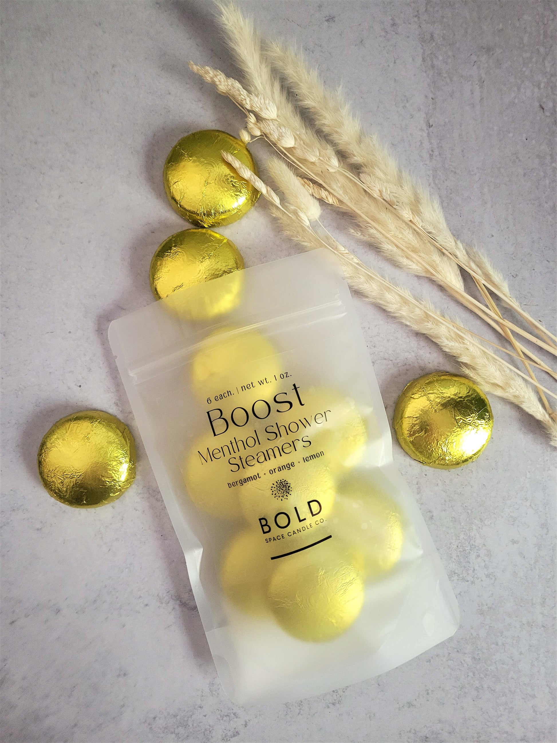 Shower Steamers - Boost – Bergamot Lemon & Blood Orange - 6 pack - Bold Space Candle Co.