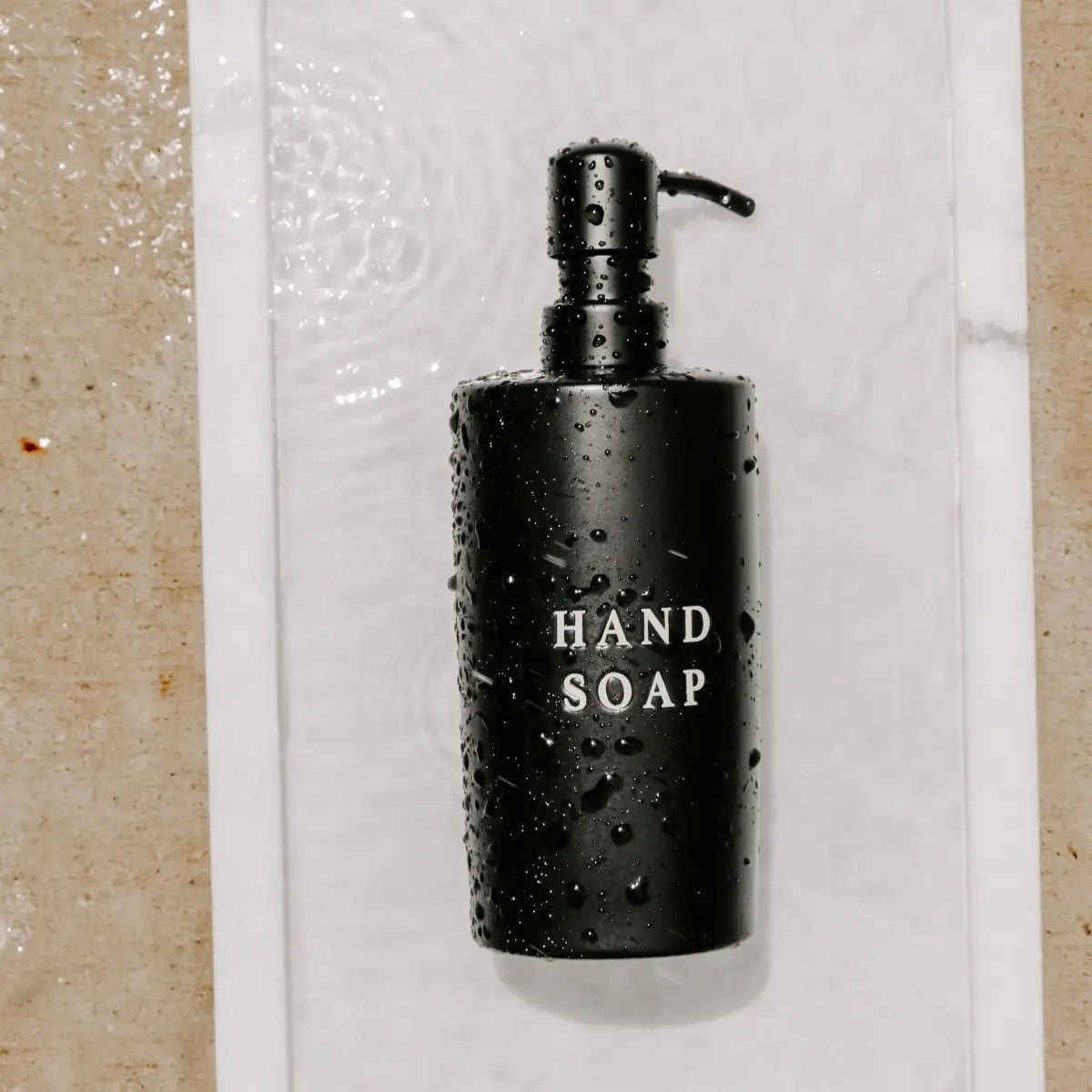 15oz Black Stoneware Hand Soap Dispenser - Sweet Water Decor