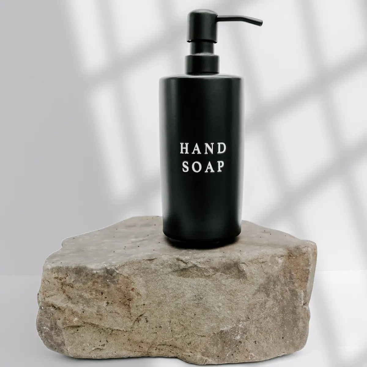15oz Black Stoneware Hand Soap Dispenser - Sweet Water Decor