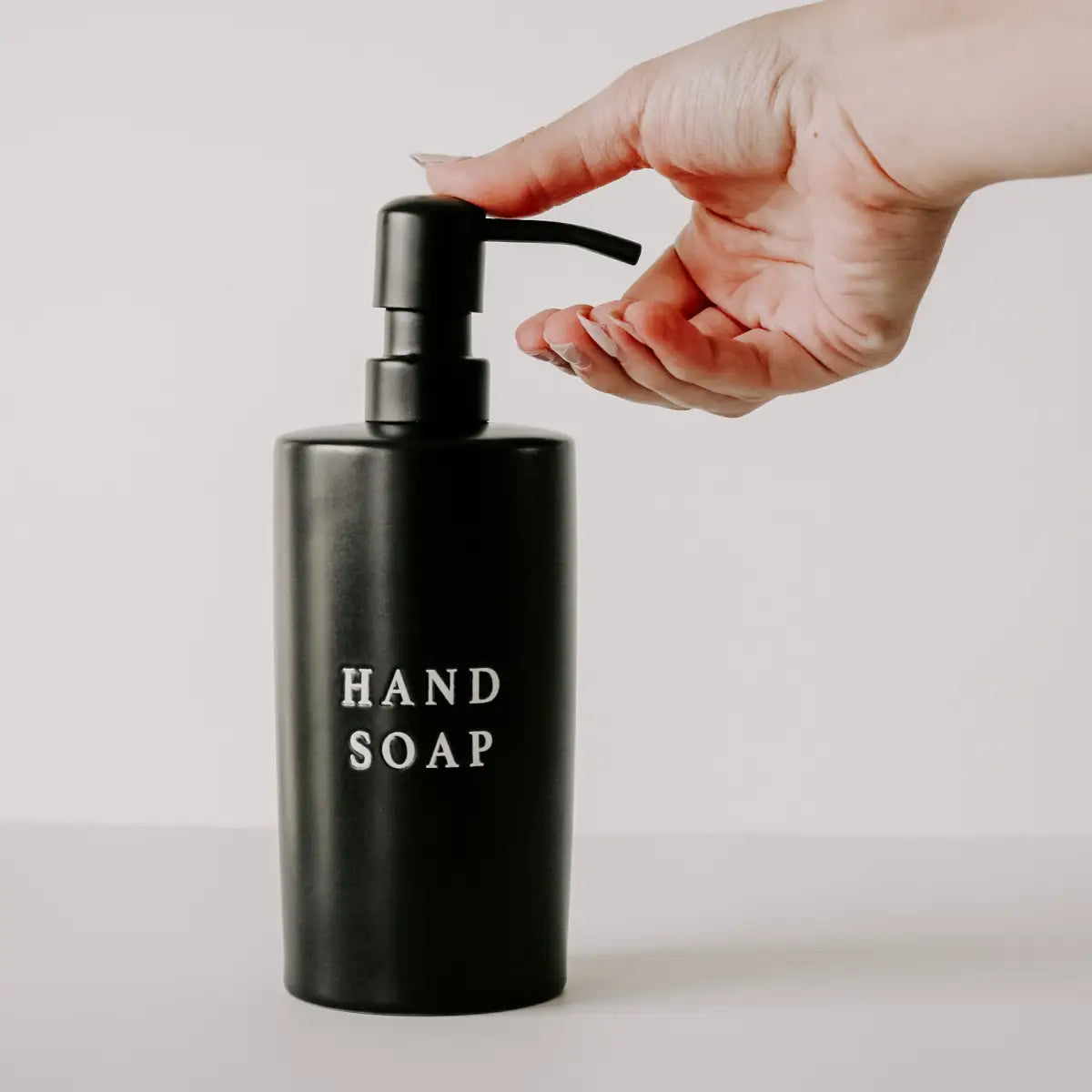 15oz Black Stoneware Hand Soap Dispenser - Sweet Water Decor
