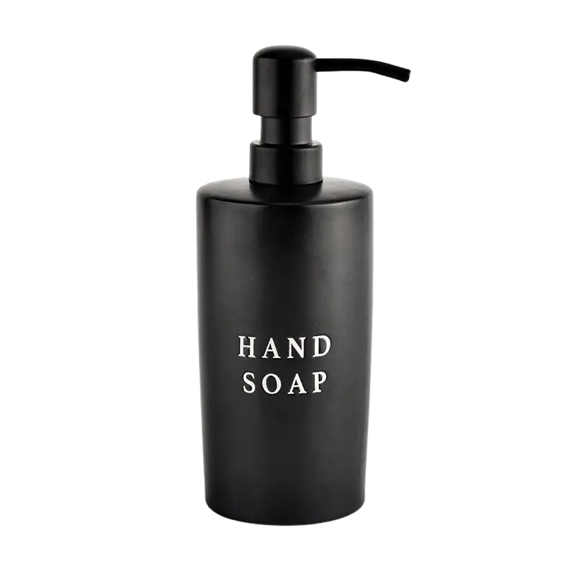 15oz Black Stoneware Hand Soap Dispenser - Sweet Water Decor