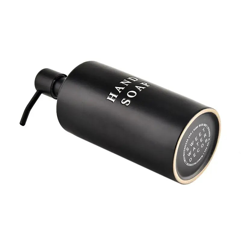 15oz Black Stoneware Hand Soap Dispenser - Sweet Water Decor