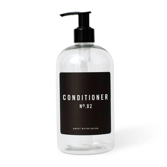 16oz Clear Plastic Conditioner Dispenser - Black Label - Sweet Water Decor