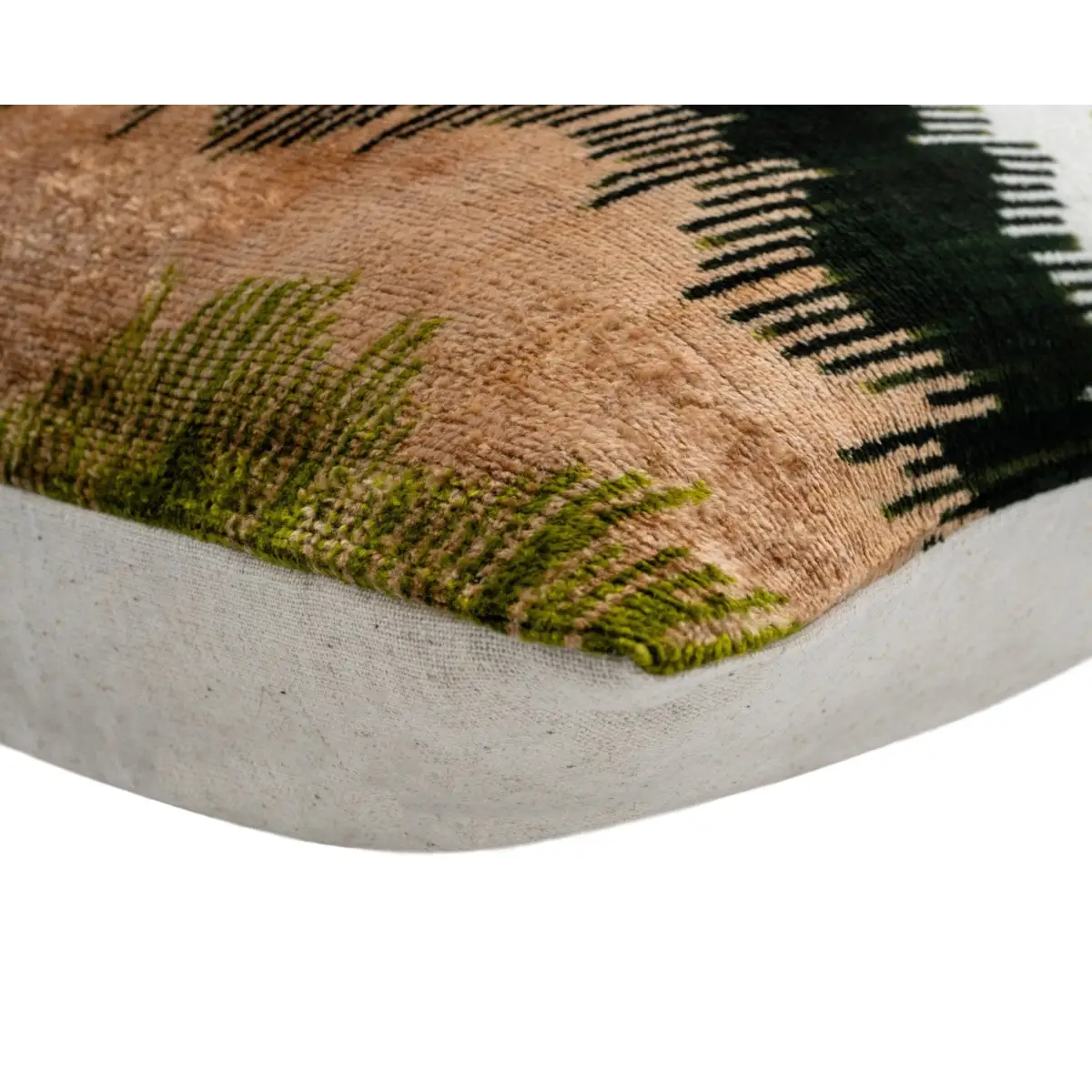 16x24 in Earthy Wave Pattern Throw Pillow Modern Beige Green Black & White Cushion for Versatile Home Décor Down