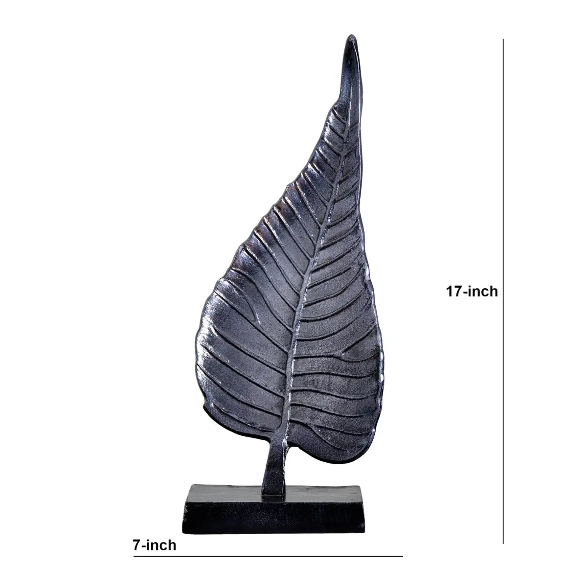 17” Aluminum Bodhi Leaf Decorative Accent - Nearly Natural