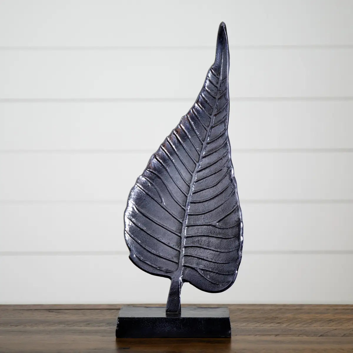 17” Aluminum Bodhi Leaf Decorative Accent - Nearly Natural