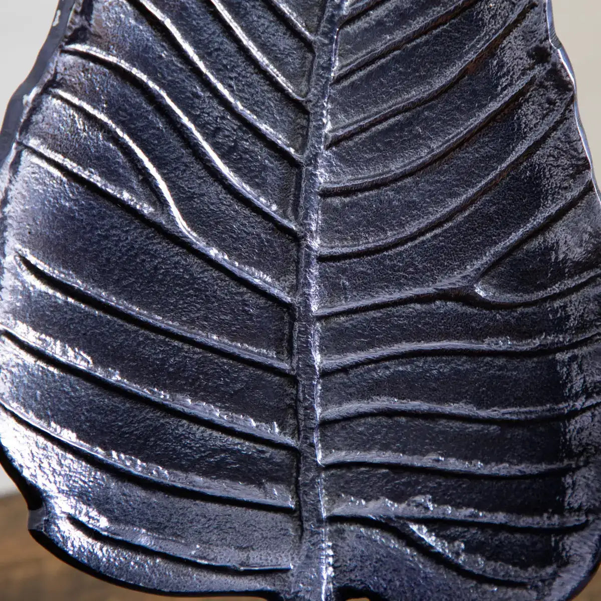 17” Aluminum Bodhi Leaf Decorative Accent - Nearly Natural