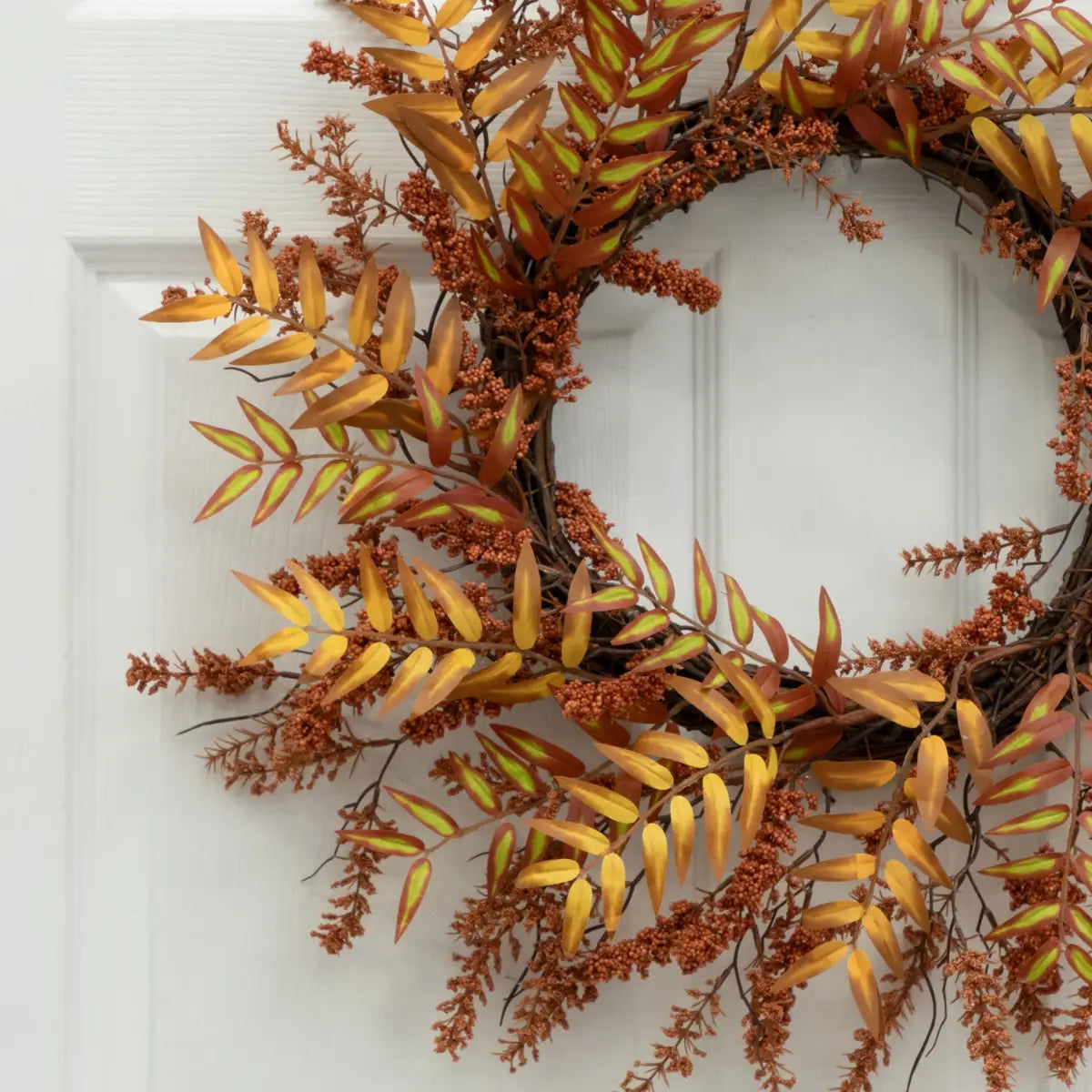 18” Harvest Berry Artificial Wreath - Nearly Natural