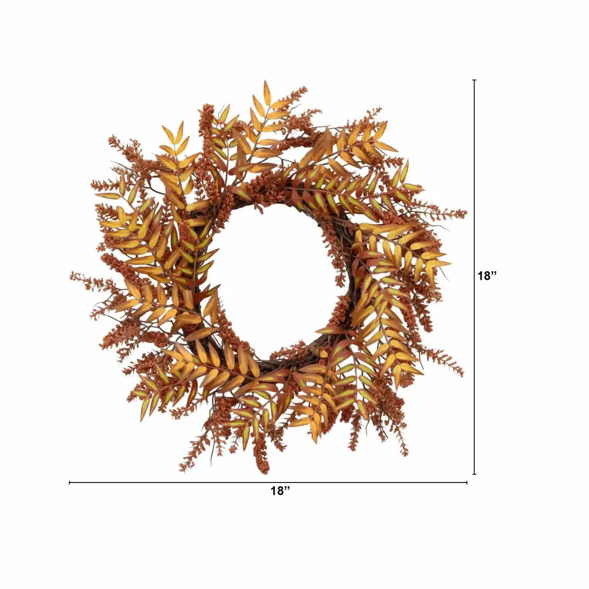 18” Harvest Berry Artificial Wreath - Nearly Natural