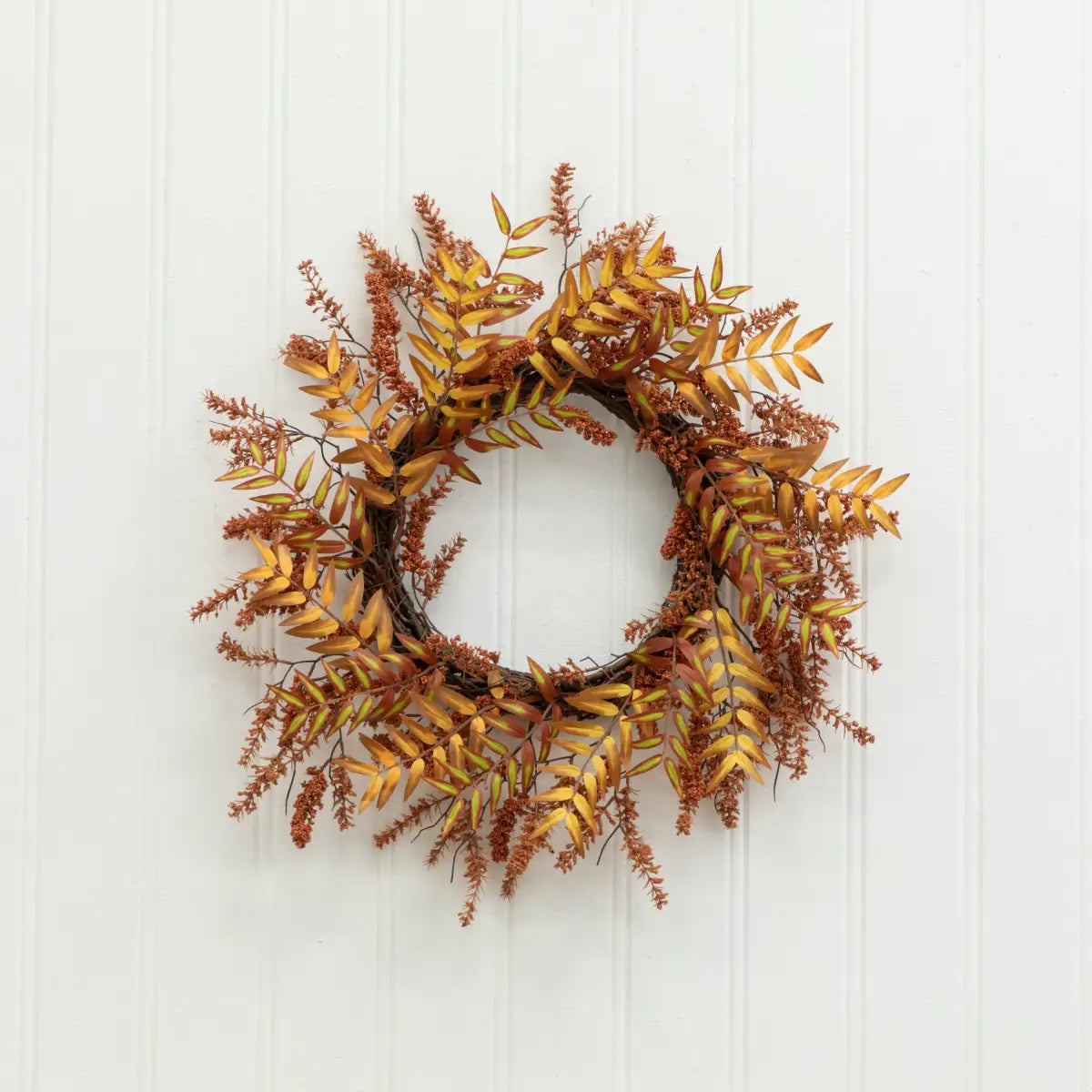 18” Harvest Berry Artificial Wreath - Nearly Natural