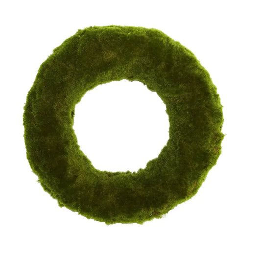 18” Moss Artificial Wreath - Nearly Natural